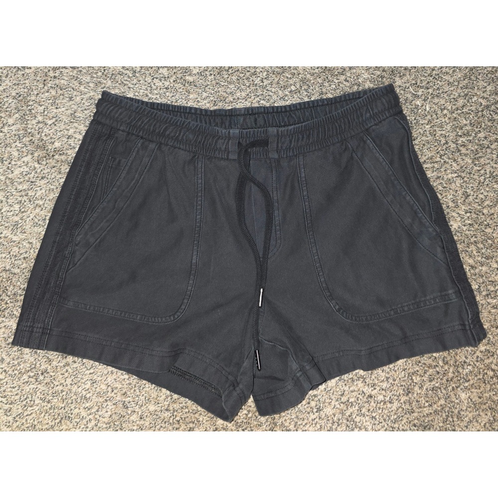 Athleta Farallon Short Black Organic Cotton Stretch Utility Hiking Shorts Size 8